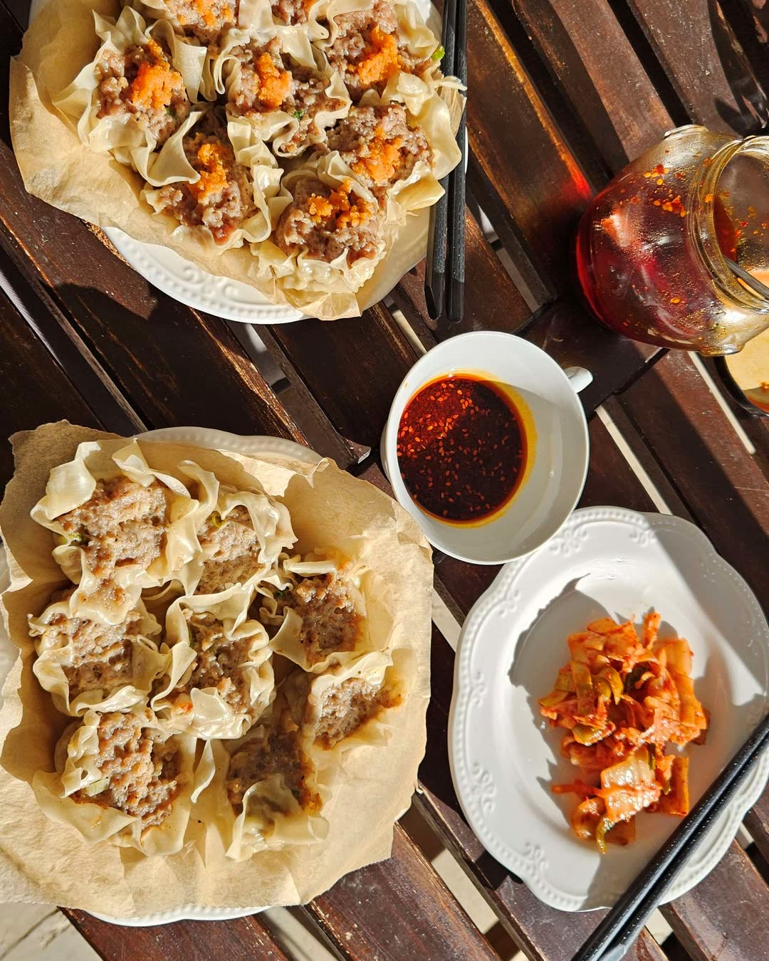 Siu mai s ljutim sosom i tanjirić kimchija